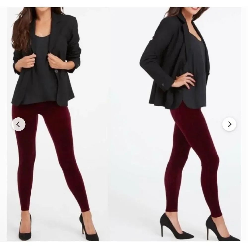 Spanx rich velvet Burgandy pants M